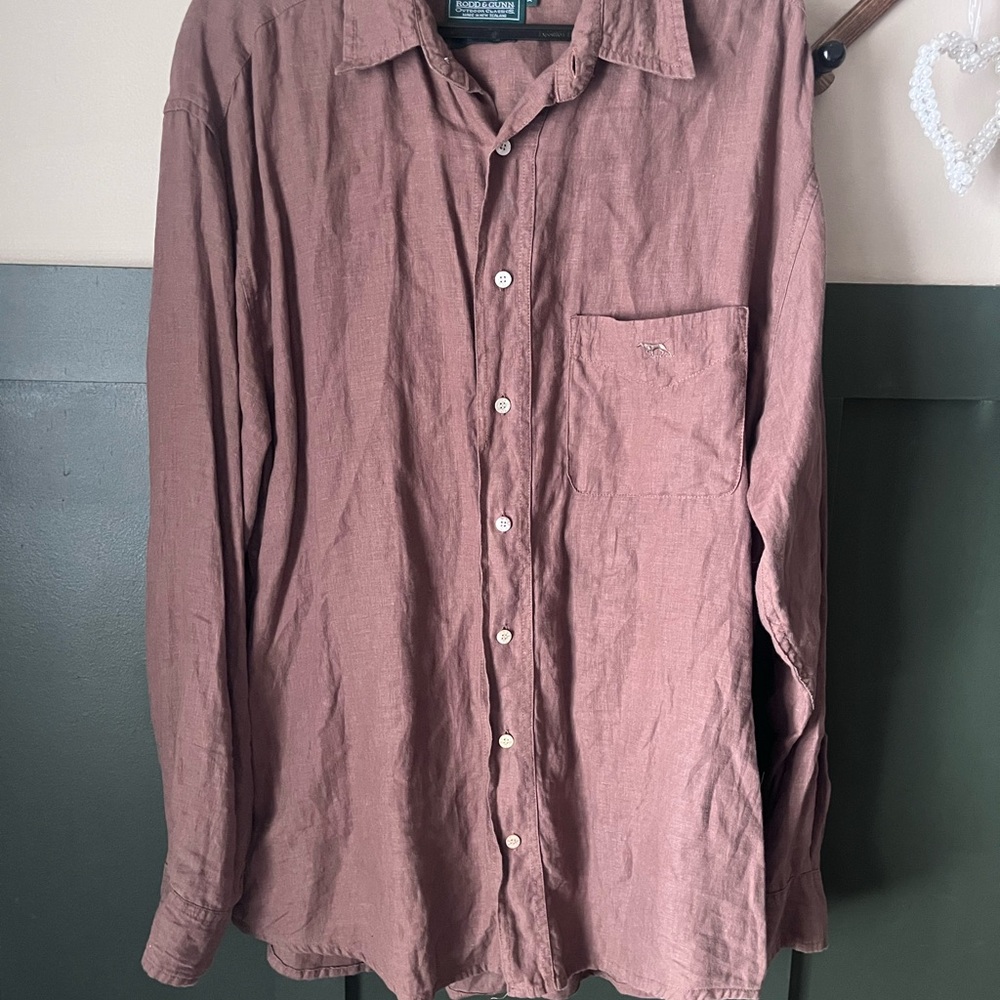 Rodd & Gunn Casual Button Down linen Shirt in Earthy Brown